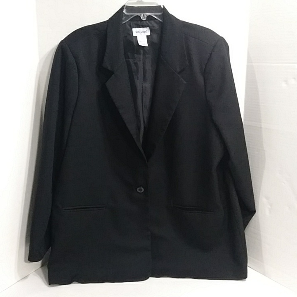 Vicki Wayne Black One Button Blazer Size 24W *EUC*